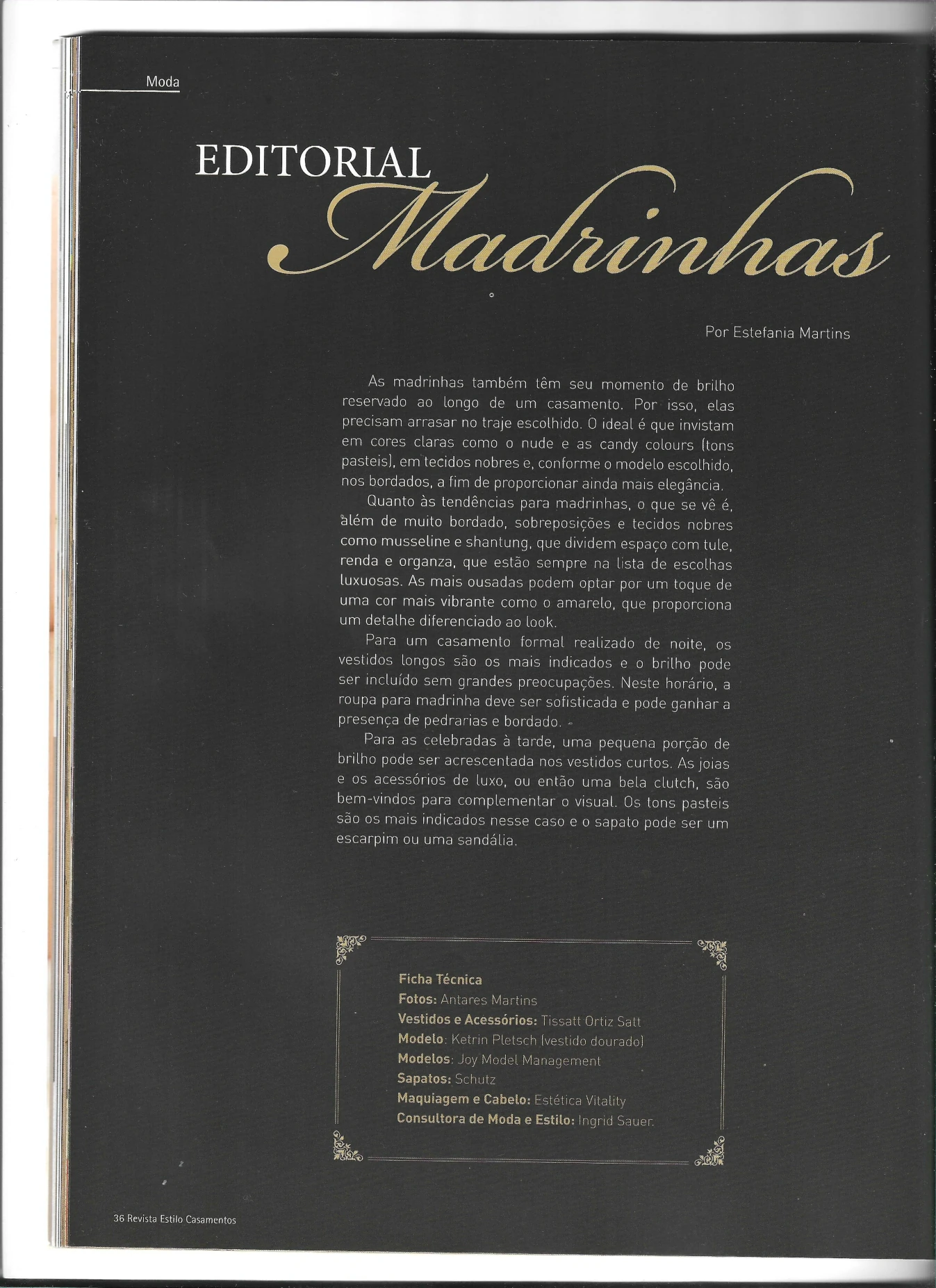 Abertura editorial da Estilo Casamentos
