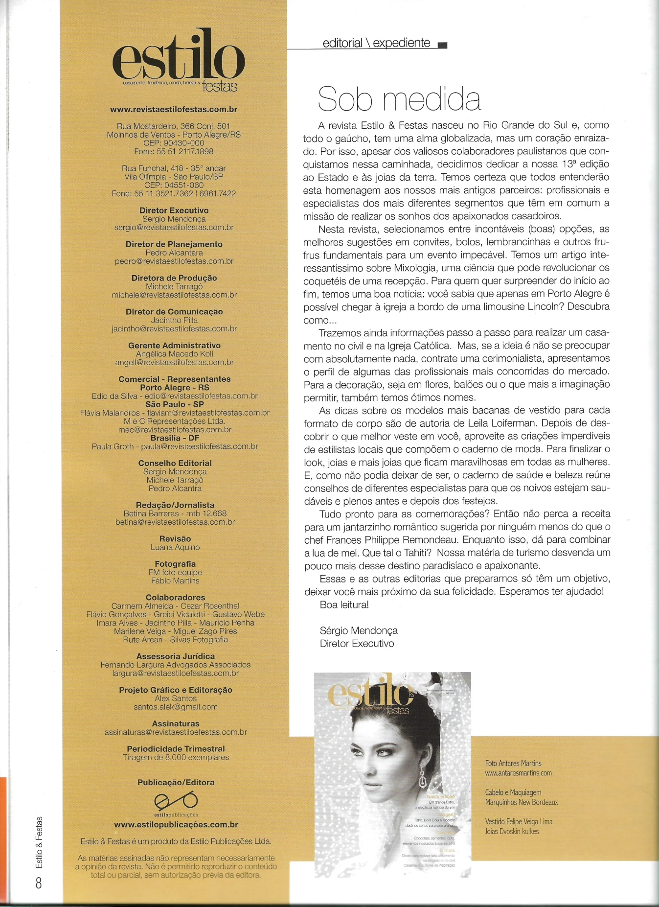 Página editorial da Estilo e Festas edição 13