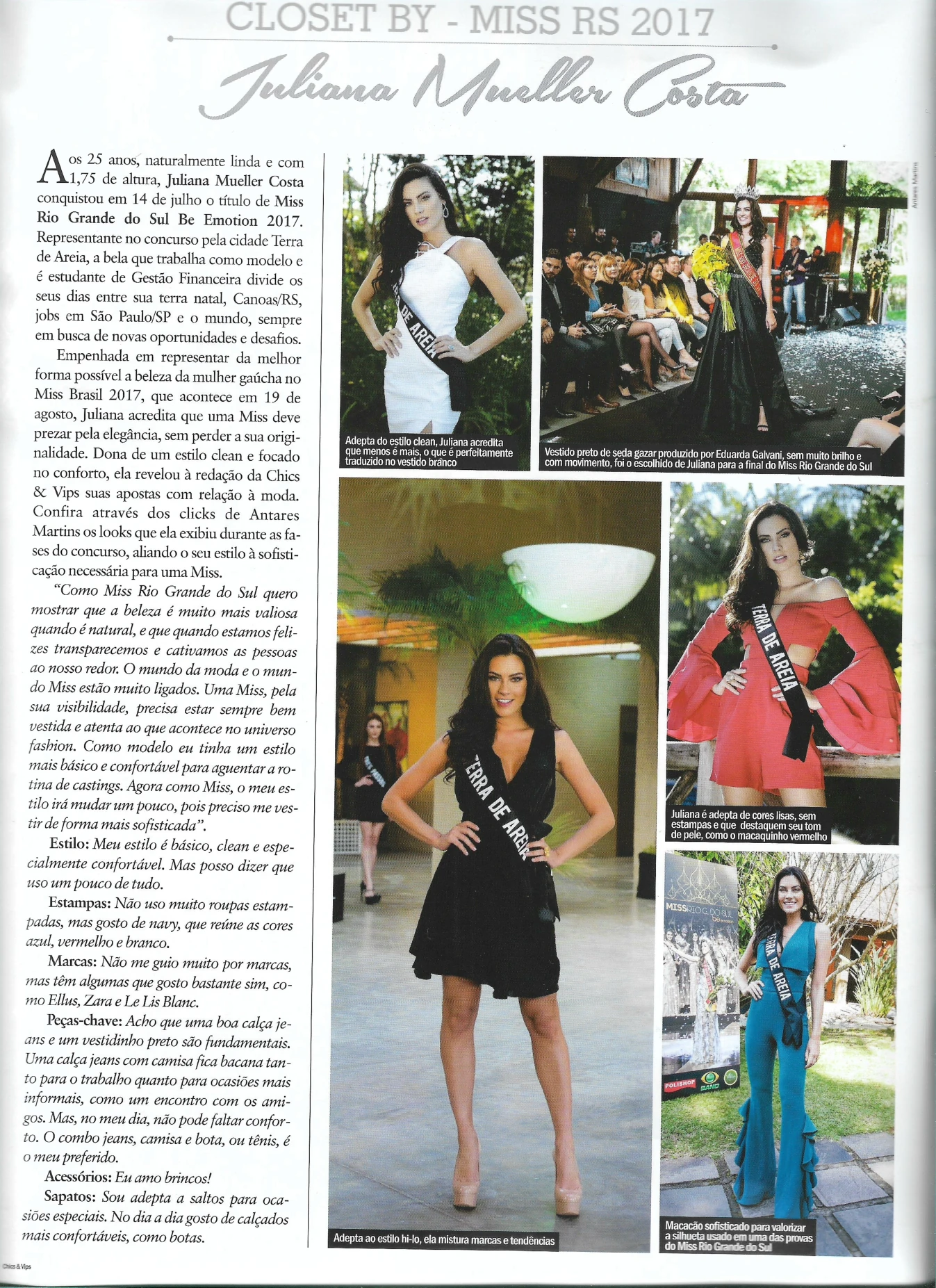 Matéria Closet By Miss RS 2017 Juliana Müller na CHICS & VIPS