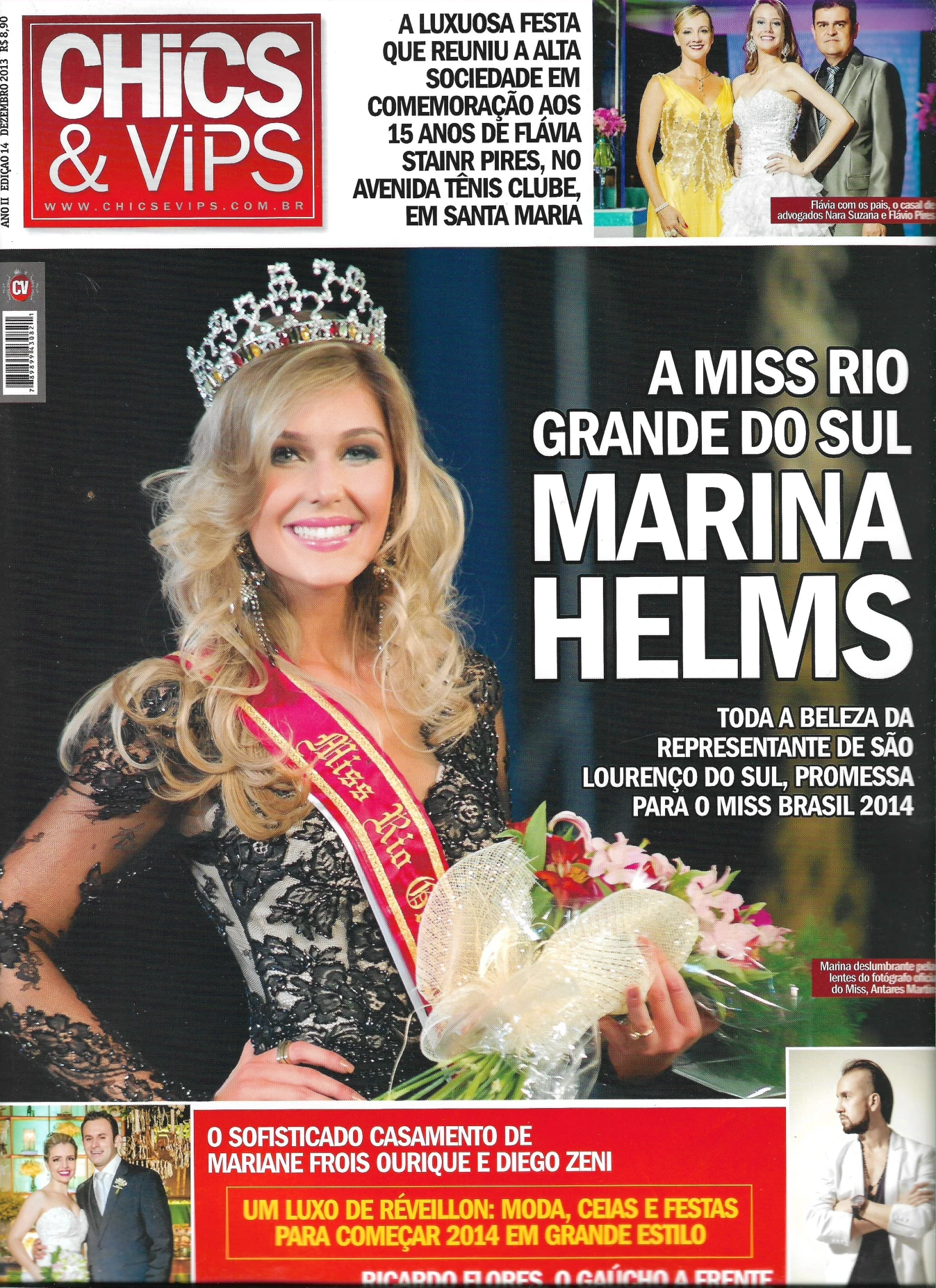 Capa da CHICS & VIPS com Marina Helms fotografada por Antares Martins