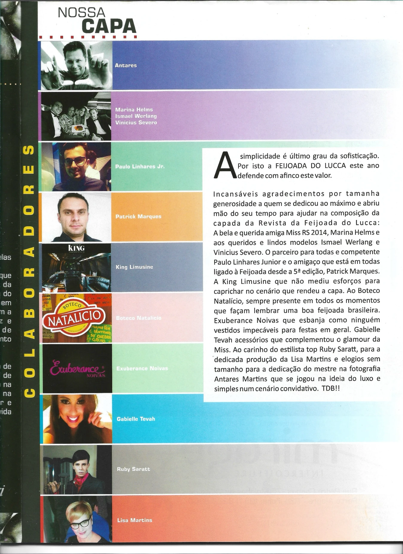 Expediente da revista Feijoada do Lucca Rossi