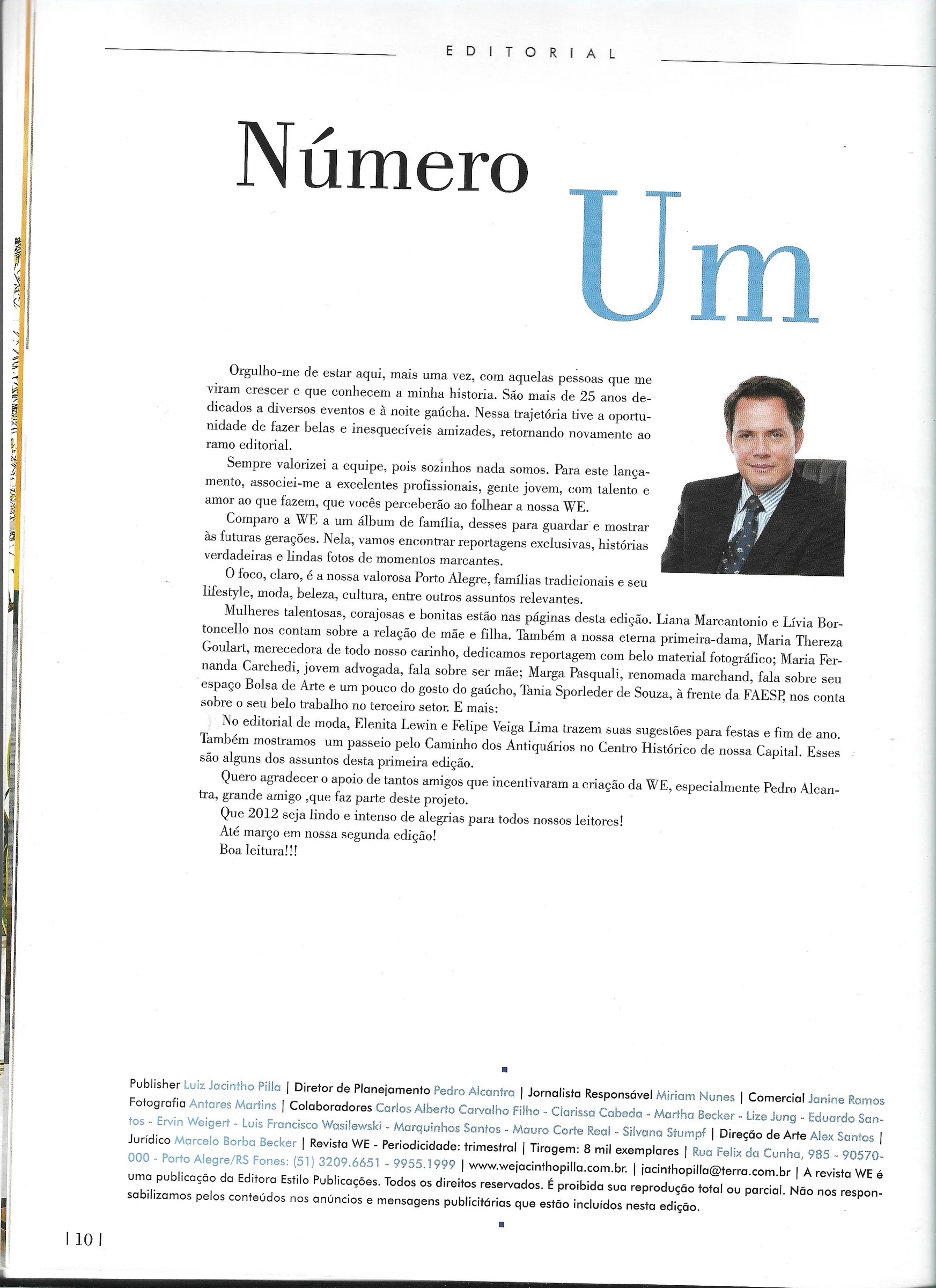 Expediente da Revista WE edição inaugural